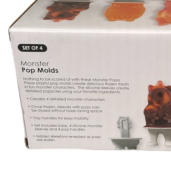 Tovolo Ice Pop Flexible Silicone Monster Freezer Molds, Set of 4 - Picture 6 of 8